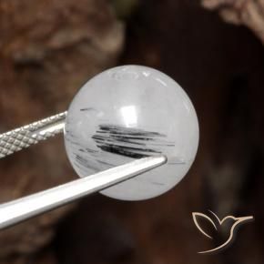 Quartz rutile Clair avec noir naturelle Sphère / Boule, 12.16 ct, Translucide