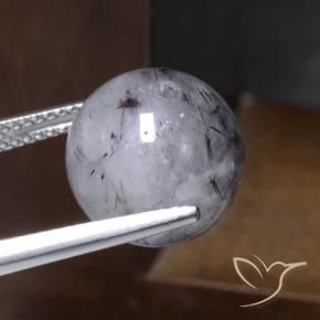 Quartz rutile Clair avec noir naturelle Sphère / Boule, 12.36 ct, Translucide