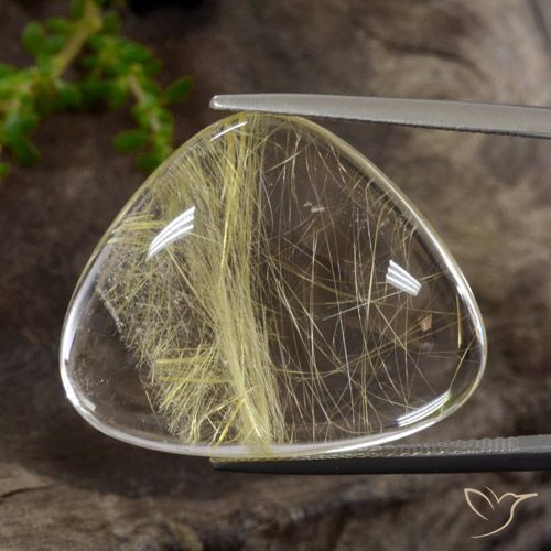 40.20ct Naturel Jaune Dijon très clair Quartz rutile, Trillion, Transparent