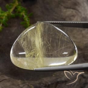 Quartz rutile Jaune Dijon très clair naturelle Trillion, 40.20 ct, Transparent