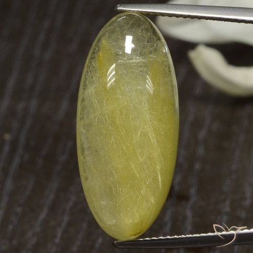 18.94ct Naturel Jaune moyen Quartz rutile, ovale, Translucide