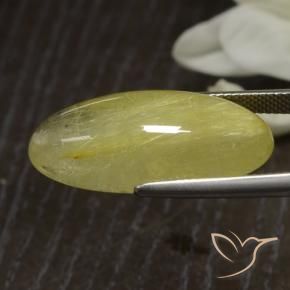 Quartz rutile Jaune moyen naturelle ovale, 18.94 ct, Translucide