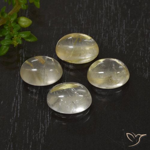 5.54ctw Naturel Jaune Toscane Quartz rutile, ovale, Transparent