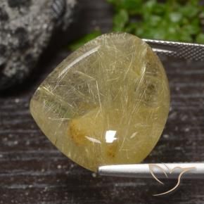 Quartz rutile Jaune moyen naturelle En forme de poire, 32.98 ct, Transparent
