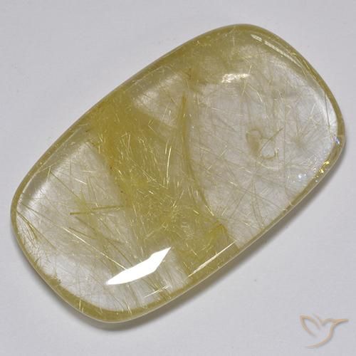 Quartz rutile Jaune terreux naturelle Coussin, 74.88 ct, Translucide