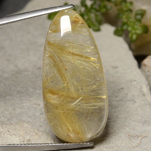 22.57ct Naturel Jaune Toscane Quartz rutile, En forme de poire, Translucide