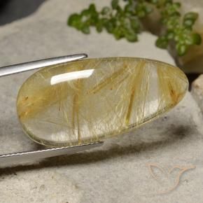 Quartz rutile Jaune Toscane naturelle En forme de poire, 22.57 ct, Translucide