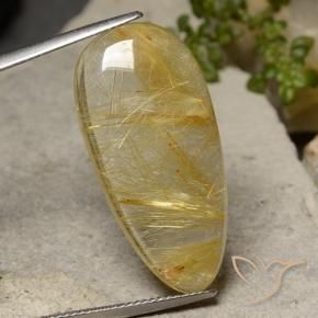 Quartz rutile Jaune Toscane naturelle En forme de poire, 22.57 ct, Translucide