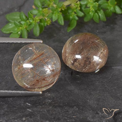 7.20ctw Naturel Orange rouge foncé Quartz rutile, Tour, Transparent