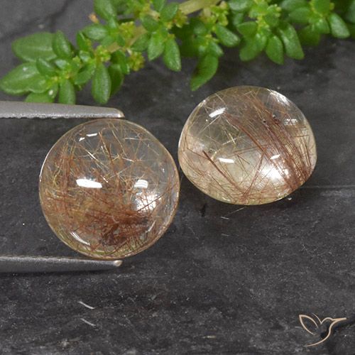 7.67ctw Naturel Orange rouge foncé Quartz rutile, Tour, Transparent