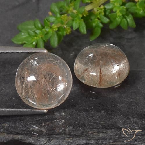 6.52ctw Naturel Orange rouge foncé Quartz rutile, Tour, Transparent
