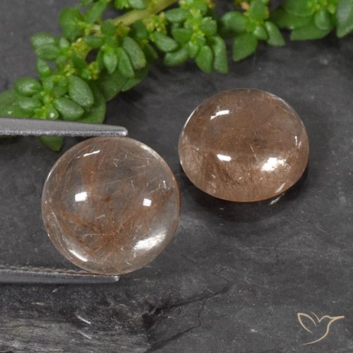 7.48ctw Naturel Orange rouge foncé Quartz rutile, Tour, Transparent