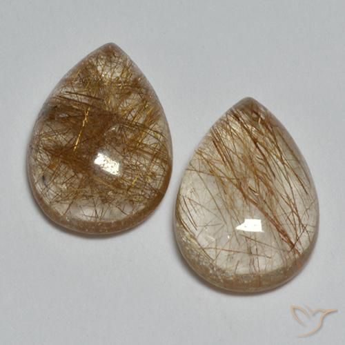 Shop natural 3.65ct Marron chaud Quartz rutile gems, En forme de poire, from Inde at GemSelect. In stock, global shipping!