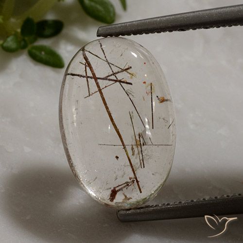3.42ct Naturel Clair avec cuivre Quartz rutile, ovale, Transparent