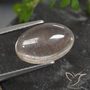 Quartz rutile Clair avec cuivre naturelle ovale, 2.89 ct, Transparent