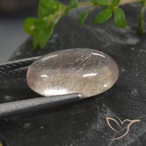 Quartz rutile Clair avec cuivre naturelle ovale, 2.89 ct, Transparent