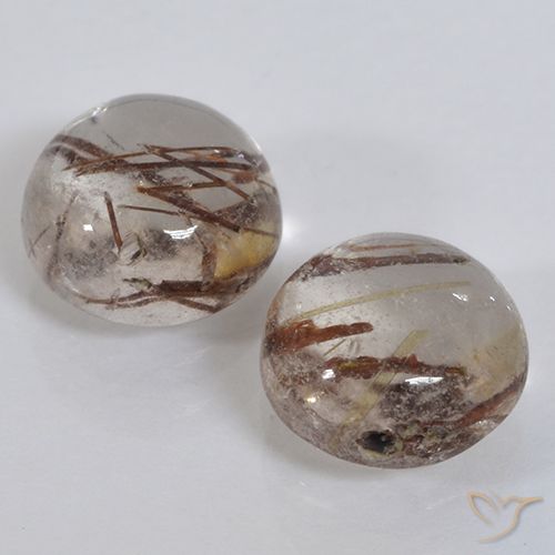 2.95ctw Naturel Clair avec brun Quartz rutile, Tour, Transparent