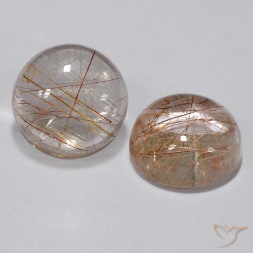 6.43ctw Naturel Marron chaud Quartz rutile, Tour, Transparent