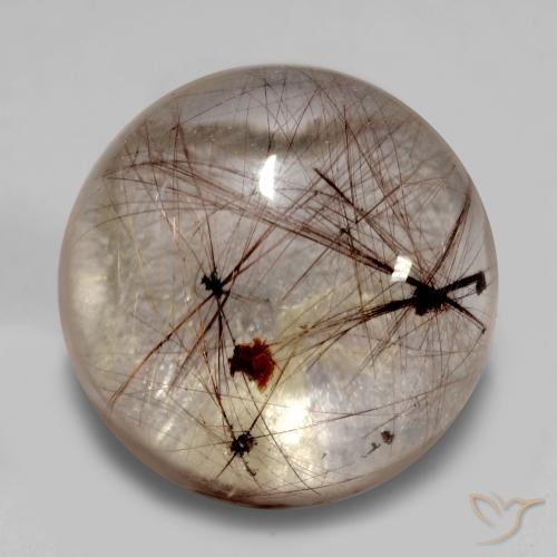 5.45ct Naturel Clair avec brun Quartz rutile, Tour, Transparent