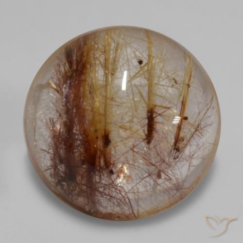 7.37ct Naturel Clair avec brun Quartz rutile, Tour, Transparent