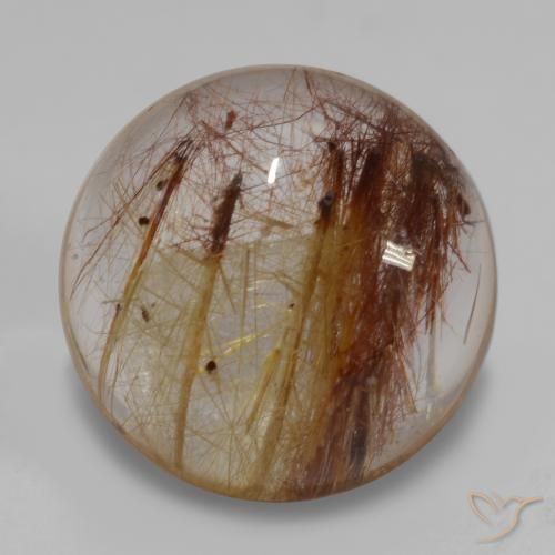 Quartz rutile Clair avec brun naturelle Tour, 7.37 ct, Transparent