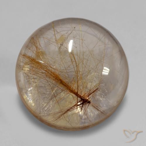 6.49ct Naturel Bois marron très clair Quartz rutile, Tour, Transparent