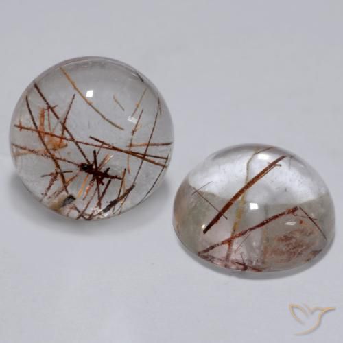 5.29ctw Naturel Clair avec cuivre Quartz rutile, Tour, Transparent