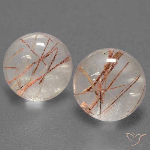 3.64ctw Naturel Clair avec cuivre Quartz rutile, Tour, Transparent