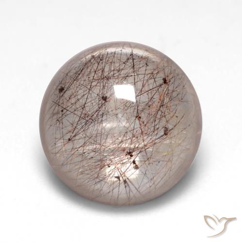 4.98ct Naturel Brun noyer léger Quartz rutile, Tour, Transparent