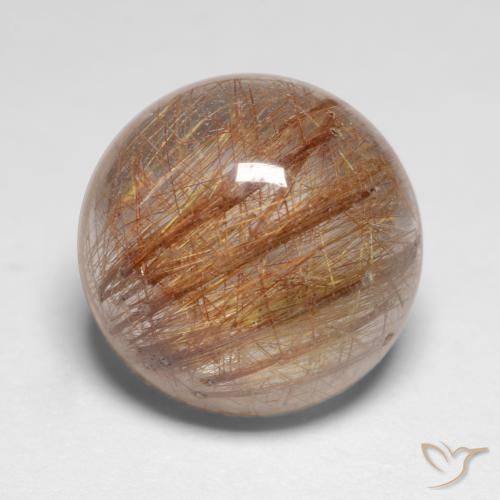 7.18ct Naturel Bois marron très clair Quartz rutile, Tour, Translucide