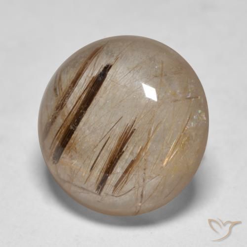 4.79ct Naturel Clair avec brun Quartz rutile, Tour, Translucide