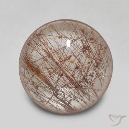 5.84ct Naturel Clair avec cuivre Quartz rutile, Tour, Transparent