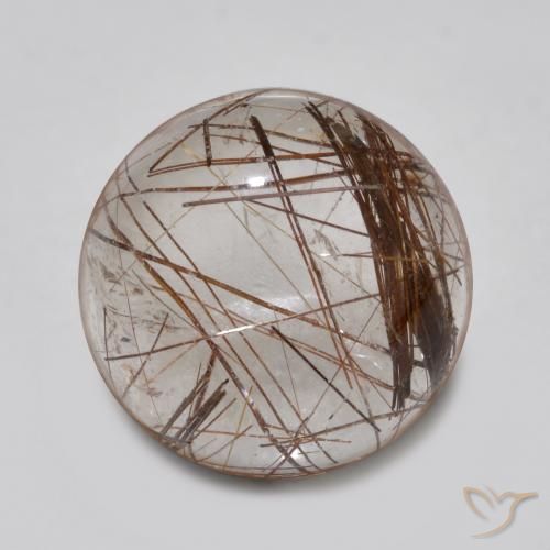 4.65ct Naturel Clair avec brun Quartz rutile, Tour, Transparent