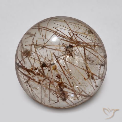 5.36ct Naturel Clair avec brun Quartz rutile, Tour, Transparent
