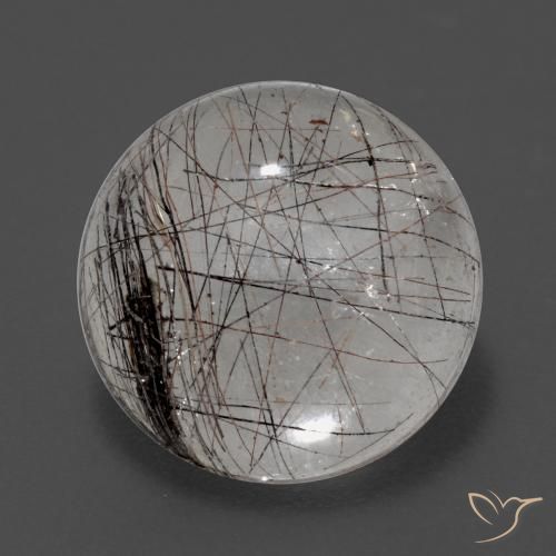 Quartz rutilé blanc naturelle coupe roude, 5,68 ct, transparent
