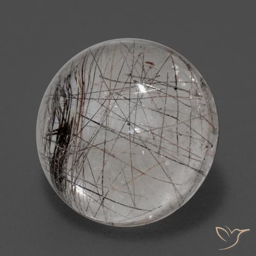 Quartz rutilé blanc naturelle coupe roude, 5,68 ct, transparent