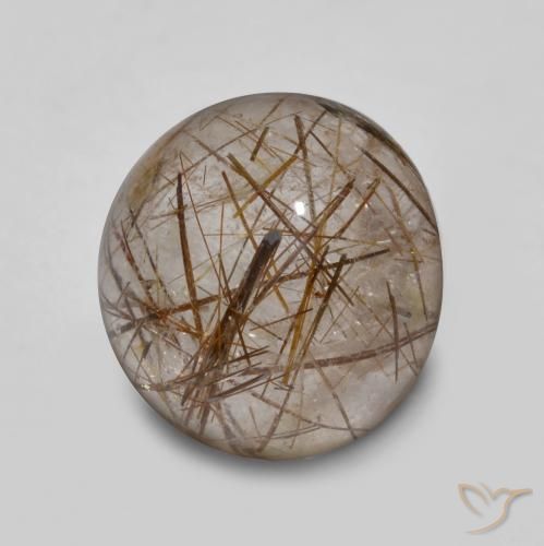 4.50ct Naturel Clair avec brun Quartz rutile, Tour, Transparent