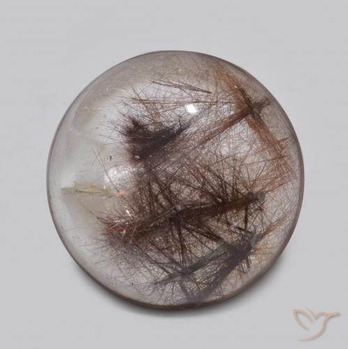 5.04ct Naturel Clair avec brun Quartz rutile, Tour, Translucide