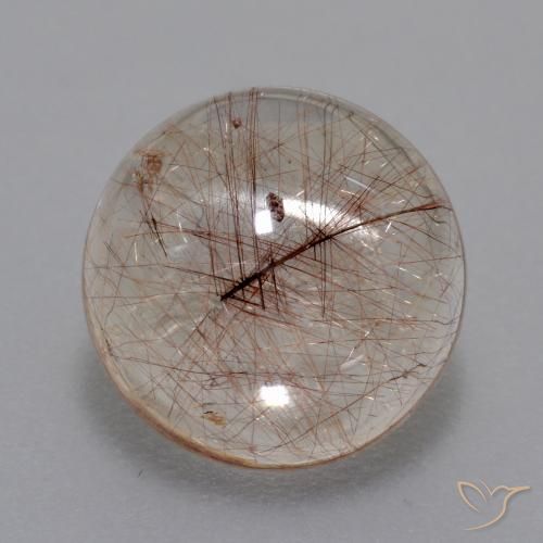 4.46ct Naturel Clair avec brun Quartz rutile, Tour, Transparent