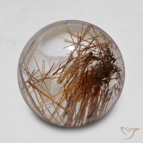 5.10ct Naturel Clair avec brun Quartz rutile, Tour, Transparent