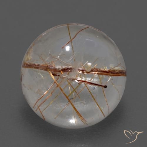 3.69ct Naturel Clair avec brun Quartz rutile, Tour, Transparent