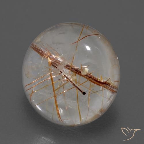Quartz rutile Clair avec brun naturelle Tour, 3.69 ct, Transparent