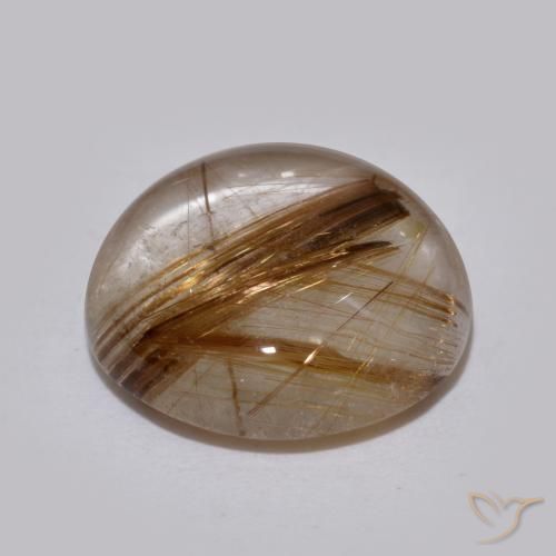 Quartz rutile Clair avec brun naturelle Tour, 4.50 ct, Translucide