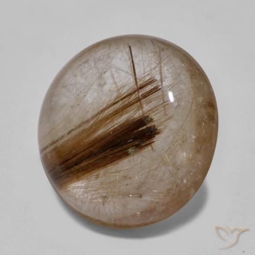 Quartz rutile Clair avec brun naturelle Tour, 8.25 ct, Transparent