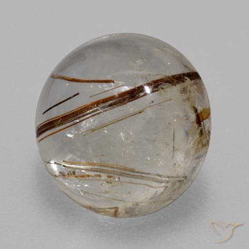 4.76ct Naturel Clair avec brun Quartz rutile, Tour, Transparent