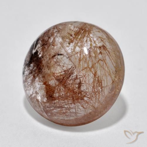 Quartz Rutile Clair avec brun naturelle Coupe roude, 5.88 ct, Translucide