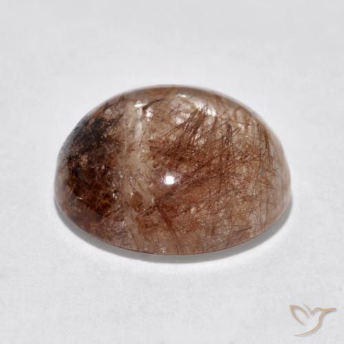 Quartz Rutile Clair avec brun naturelle Coupe roude, 5.88 ct, Translucide