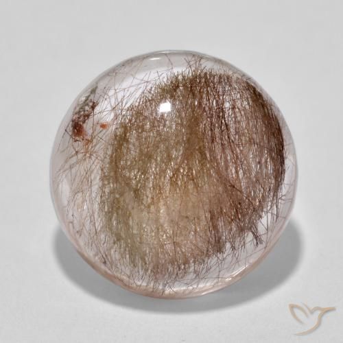 6.73ct Naturel Clair avec brun Quartz rutile, Tour, Translucide