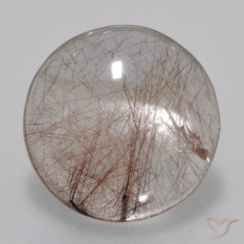 5.55ct Naturel Clair avec brun Quartz rutile, Tour, Transparent, Photo A
