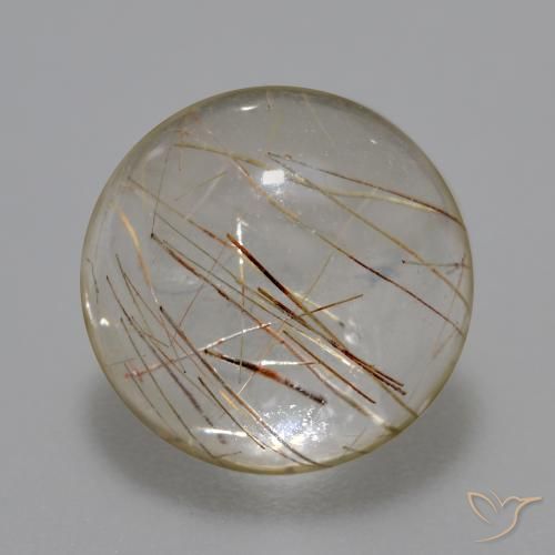 5.93ct Naturel Clair avec brun Quartz rutile, Tour, Transparent